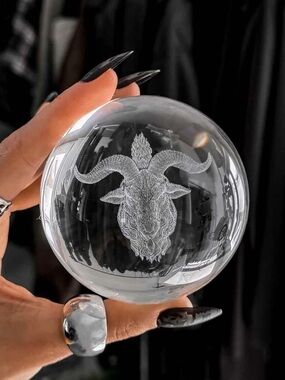 Killstar Haunted Homeware Baphomet Crystal Ball -Clear